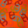 Load image into Gallery viewer, Hermes Orange / Red Multi Circuit 24 Faubourg Large Cashmere and Silk Scarf
