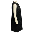 Load image into Gallery viewer, Saint Laurent Black Crystal Embellished Sleeveless Wool Midi Dress
