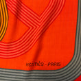 Load image into Gallery viewer, Hermes Orange / Red Multi Circuit 24 Faubourg Large Cashmere and Silk Scarf
