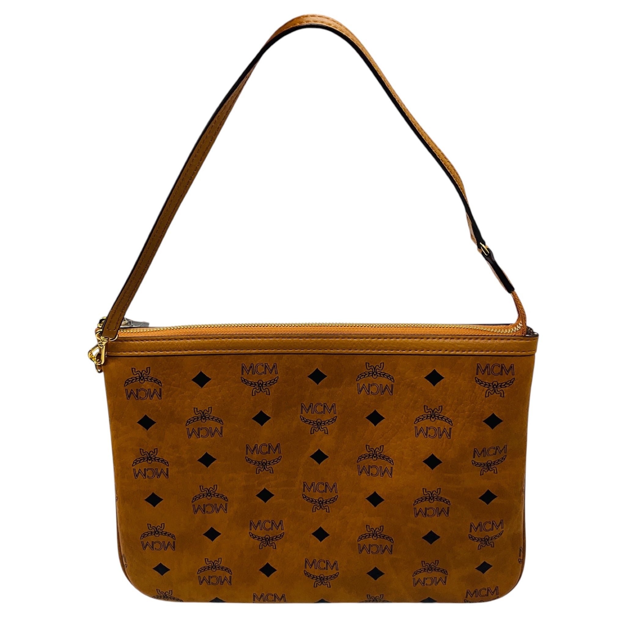 MCM Cognac Large Reversible Liz Visetos Shopper Tote Handbag