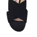 Load image into Gallery viewer, Stuart Weitzman Black Cross Strap Suede Sandals
