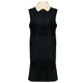 Load image into Gallery viewer, Valentino Black Embroidered Lace and Mesh Tulle Detailed Sleeveless Crepe Dress with Cream Collar
