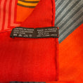 Load image into Gallery viewer, Hermes Orange / Red Multi Circuit 24 Faubourg Large Cashmere and Silk Scarf
