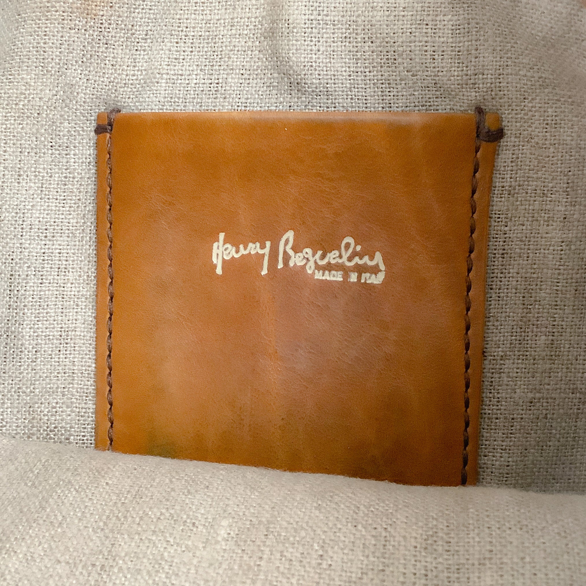 Henry Beguelin Tan / Brown Leather Fringe Braided Strap Crossbody Bag