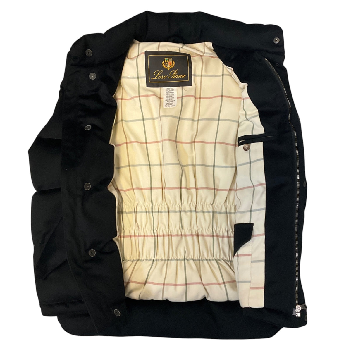 Loro Piana Black Quilted Padded Cashmere Puffer Vest