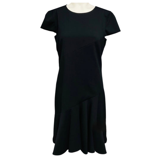 Emilio Pucci Black Short Sleeved Flared Wool Crepe Dress