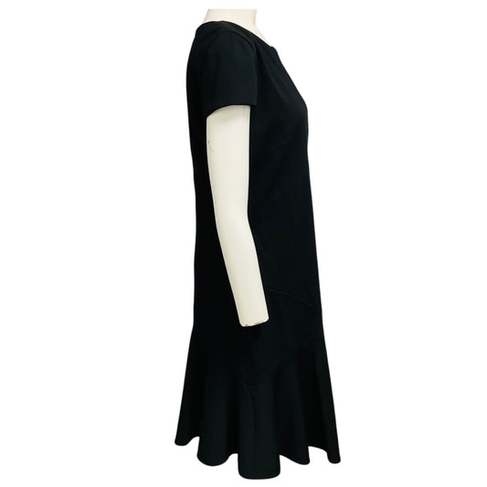 Emilio Pucci Black Short Sleeved Flared Wool Crepe Dress