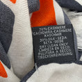 Load image into Gallery viewer, Hermes Orange / Grey Anamorphee Fringed Cashmere And Silk Rectangle Scarf
