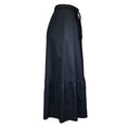 Load image into Gallery viewer, Atlantique Ascoli Black Drawstring Cotton Maxi Skirt
