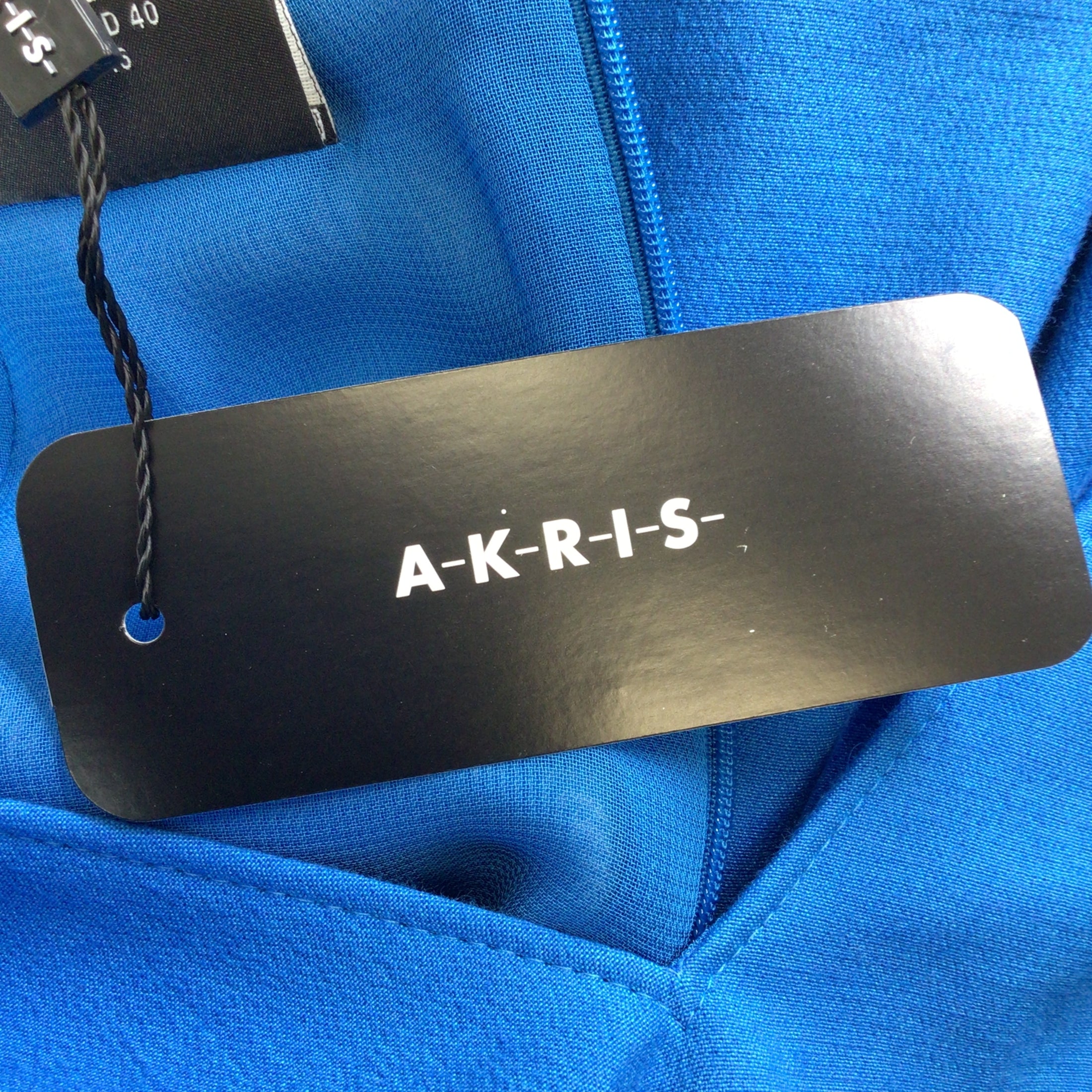 Akris Cyan Blue Sleeveless V-Neck Cotton and Silk Dress