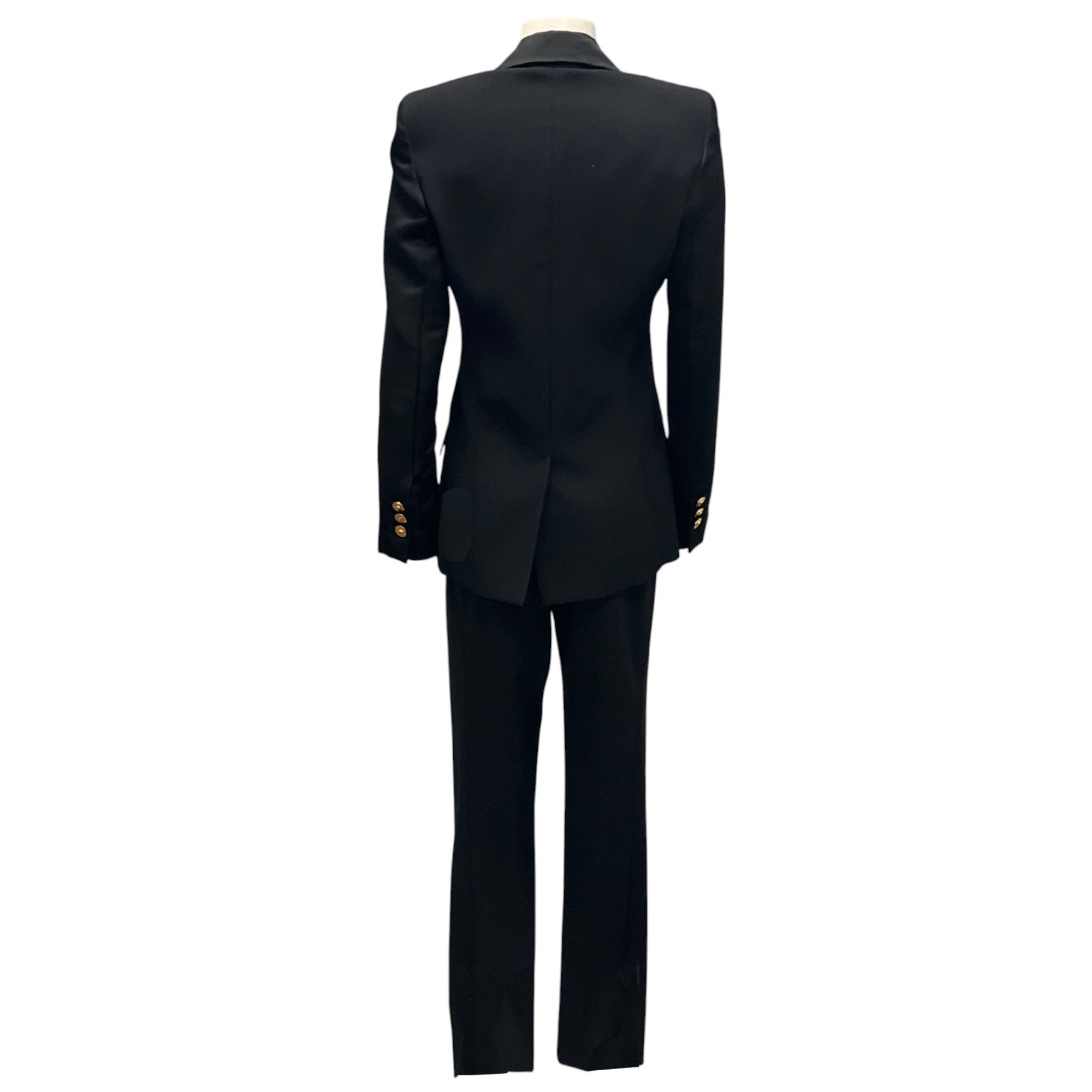 Versace Black Crystal Embellished Tuxedo Jacket and Pants Suit Set