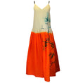 Load image into Gallery viewer, Dries Van Noten Ivory / Orange Multi Printed Sleeveless V-Neck Cotton and Linen Dress
