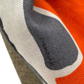 Load image into Gallery viewer, Hermes Orange / Grey Anamorphee Fringed Cashmere And Silk Rectangle Scarf
