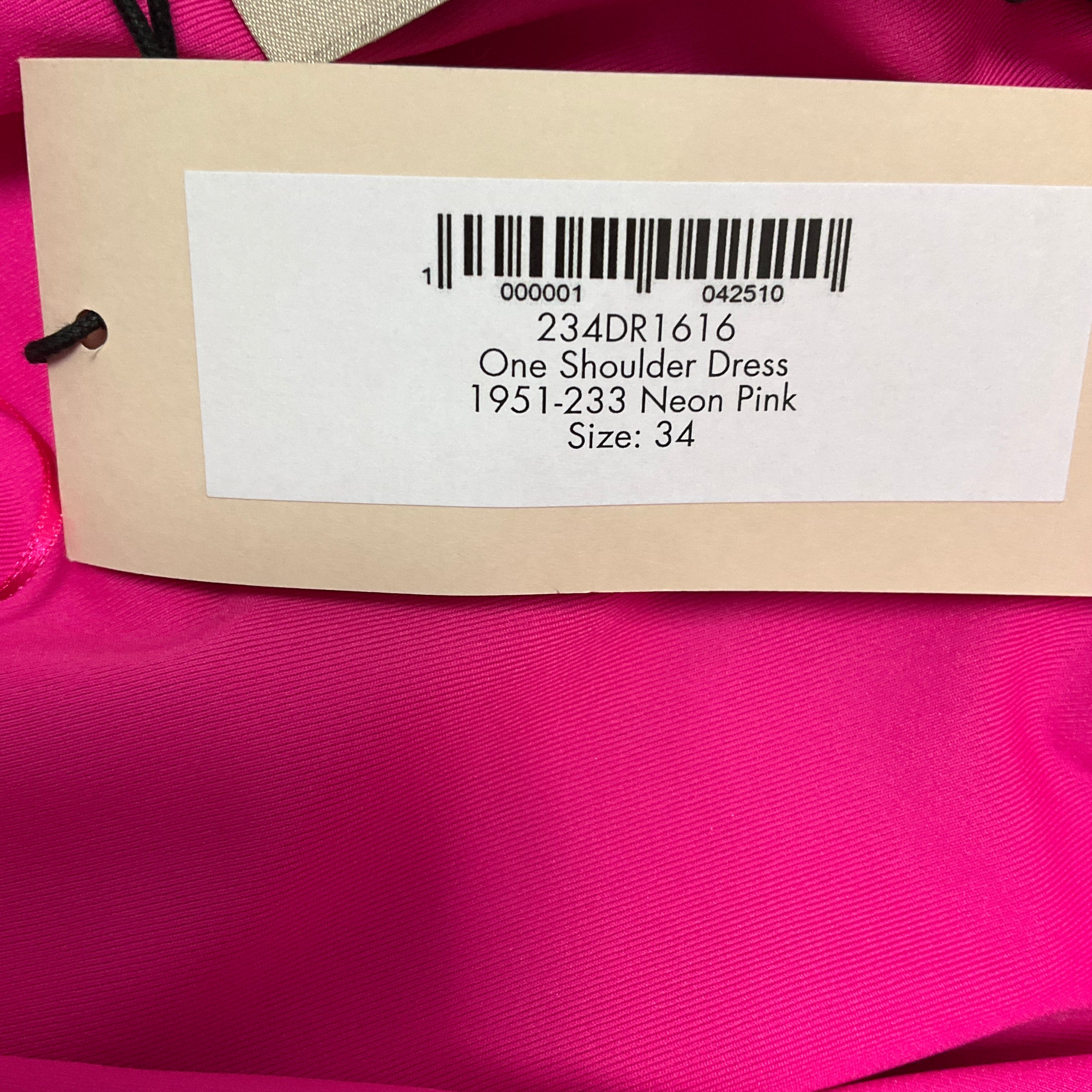 Alexandre Vauthier Neon Pink One Shoulder Velvet Mini Dress