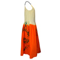 Load image into Gallery viewer, Dries Van Noten Ivory / Orange Multi Printed Sleeveless V-Neck Cotton and Linen Dress
