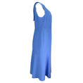 Load image into Gallery viewer, Akris Cyan Blue Sleeveless V-Neck Cotton and Silk Dress
