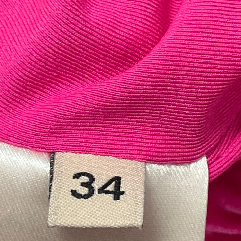 Alexandre Vauthier Neon Pink One Shoulder Velvet Mini Dress