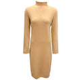 Load image into Gallery viewer, Hubert Gasser Camel Long Sleeved Wool Knit Midi Dress

