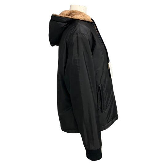 Moncler Black / Tan Reversible Padded Teddy Fleece Sweatshirt / Jacket