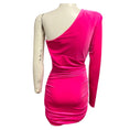 Load image into Gallery viewer, Alexandre Vauthier Neon Pink One Shoulder Velvet Mini Dress
