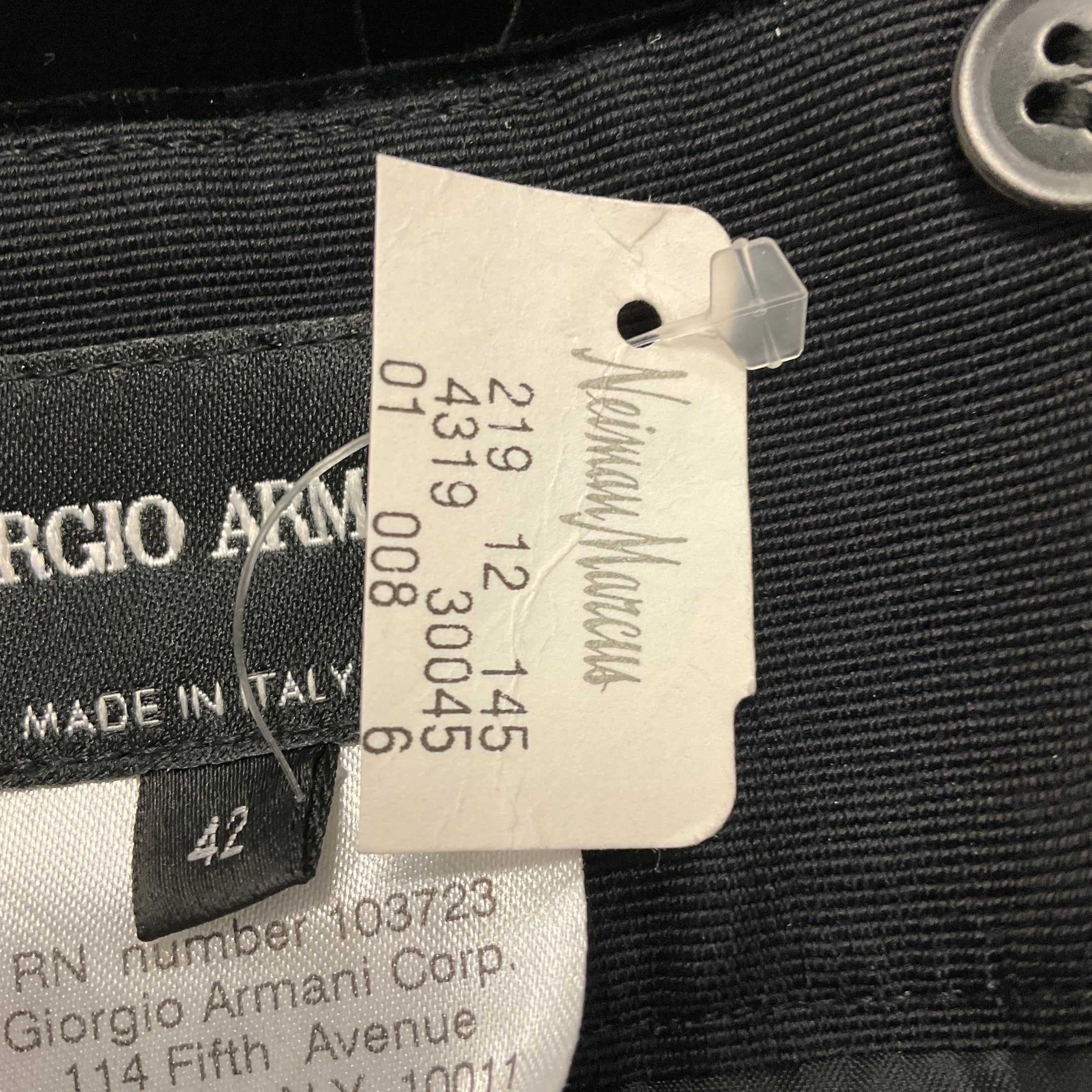 Giorgio Armani Black Crushed Velvet Pencil Skirt