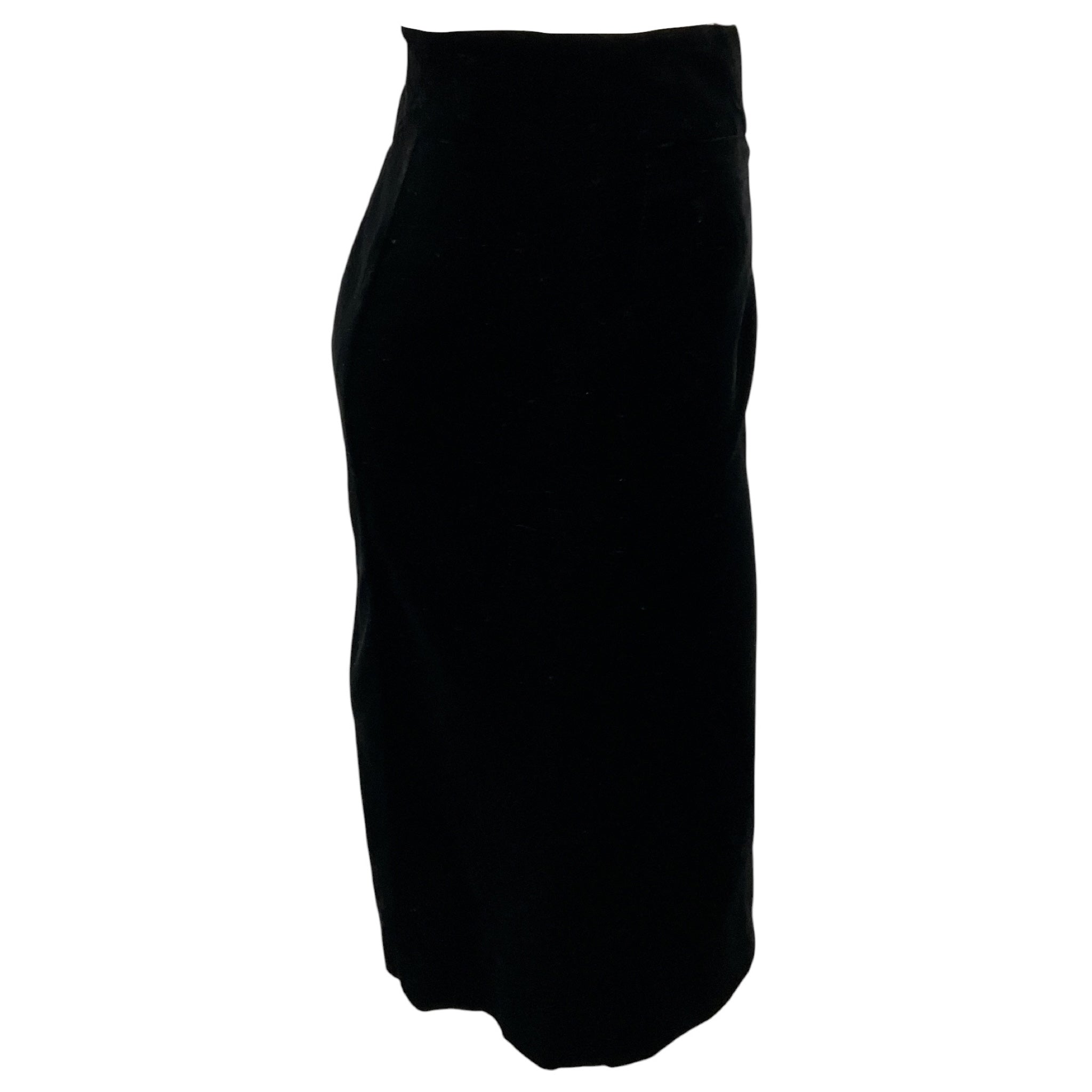 Giorgio Armani Black Crushed Velvet Pencil Skirt