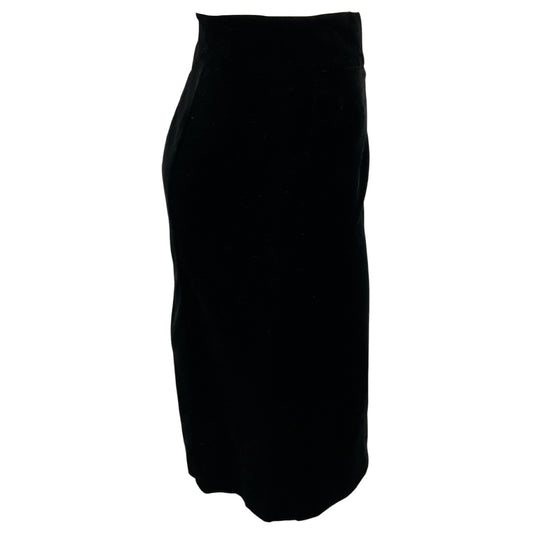 Giorgio Armani Black Crushed Velvet Pencil Skirt