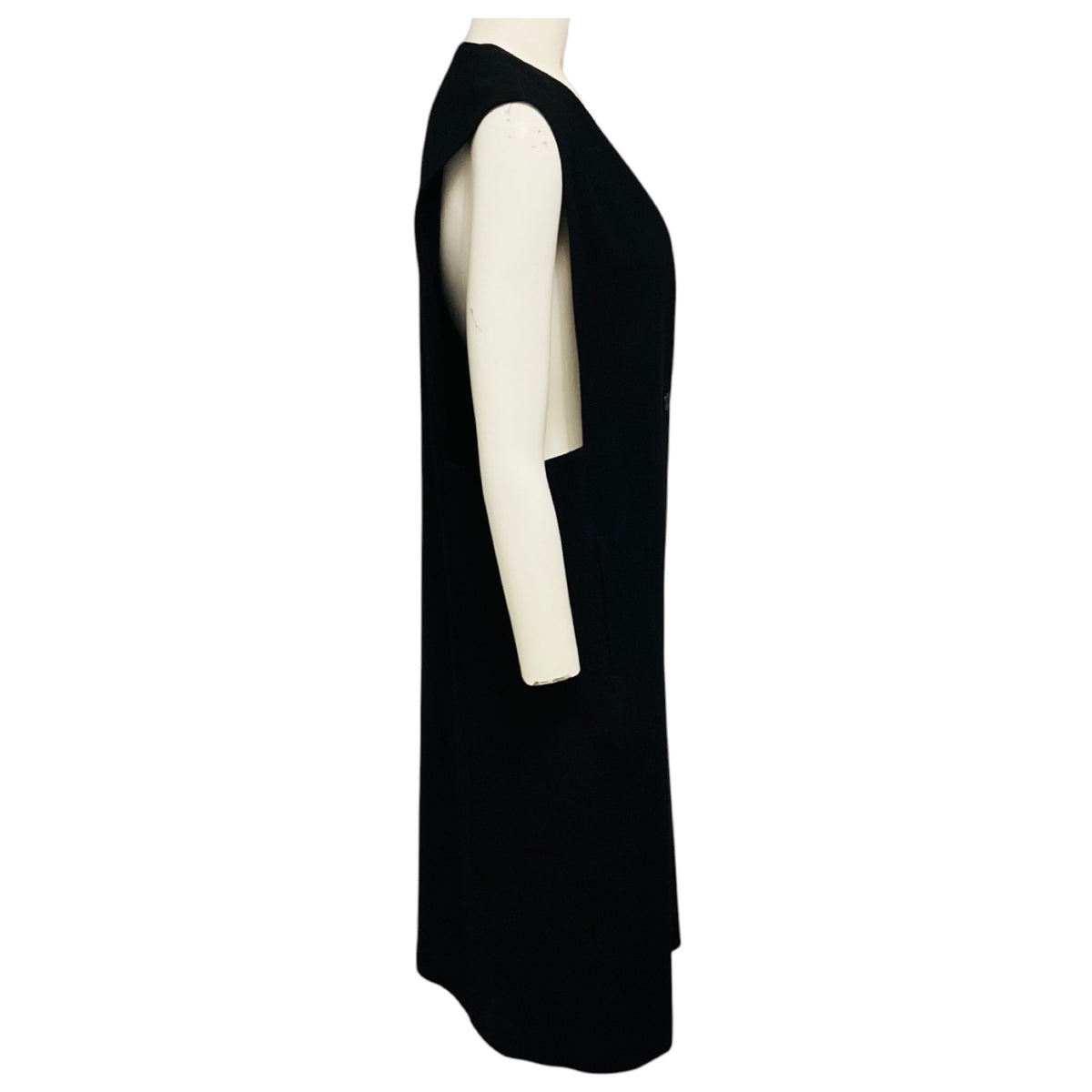 Arts & Science Black Button Front Long Wool Vest