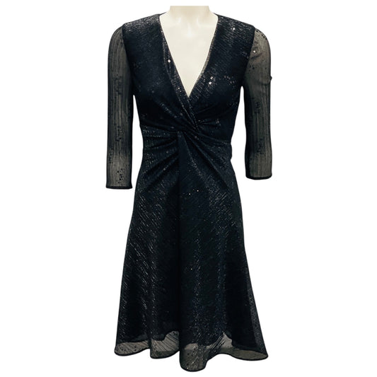 Talbot Runhof Black Sequined Cocktail Dress