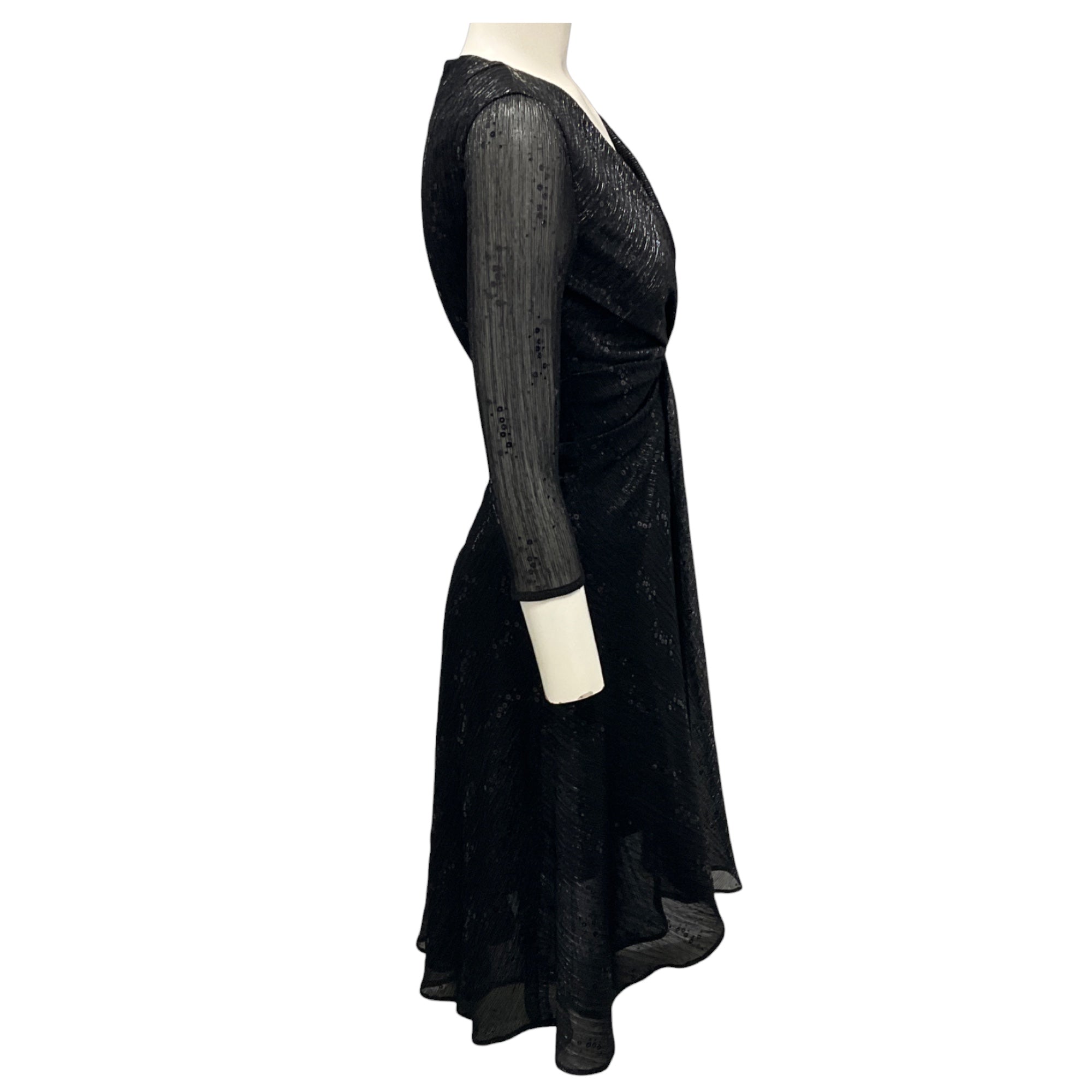 Talbot Runhof Black Sequined Cocktail Dress