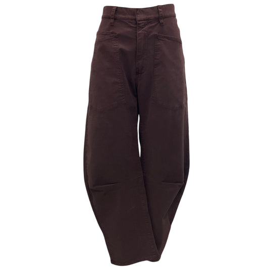 Nili Lotan Brown Cropped Cotton Pants