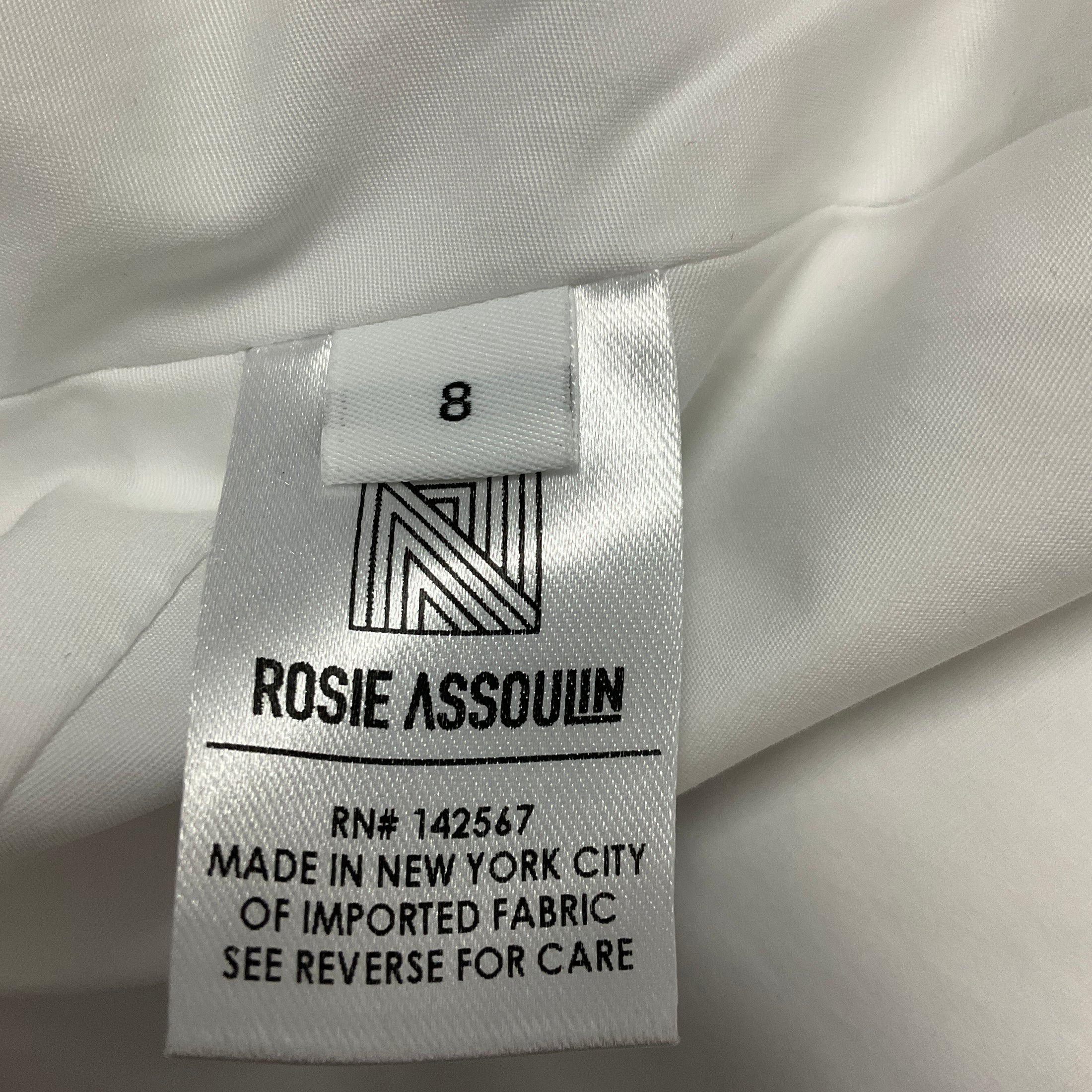 Rosie Assoulin White Le Garden Collection Ruffled Trim Short Sleeved Cotton Bustier Top