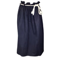 Load image into Gallery viewer, Atlantique Ascoli Navy Blue Long Cotton and Linen Skirt
