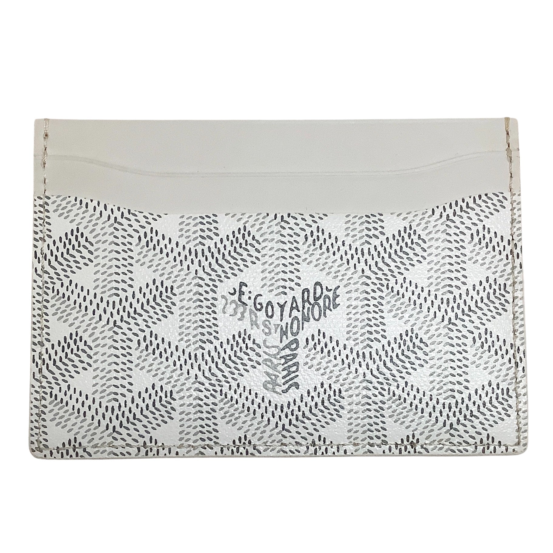 Goyard White Goyardine Saint Sulpice Card Holder Wallet