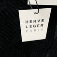 Load image into Gallery viewer, Herve Leger Black Ribbed Chenille Knit One Shoulder Maxi Dress with Fringed Hem
