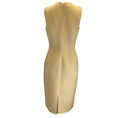 Load image into Gallery viewer, Michael Kors Collection Camel / Gold Zipper Detail Sleeveless Cashmere Midi Dress
