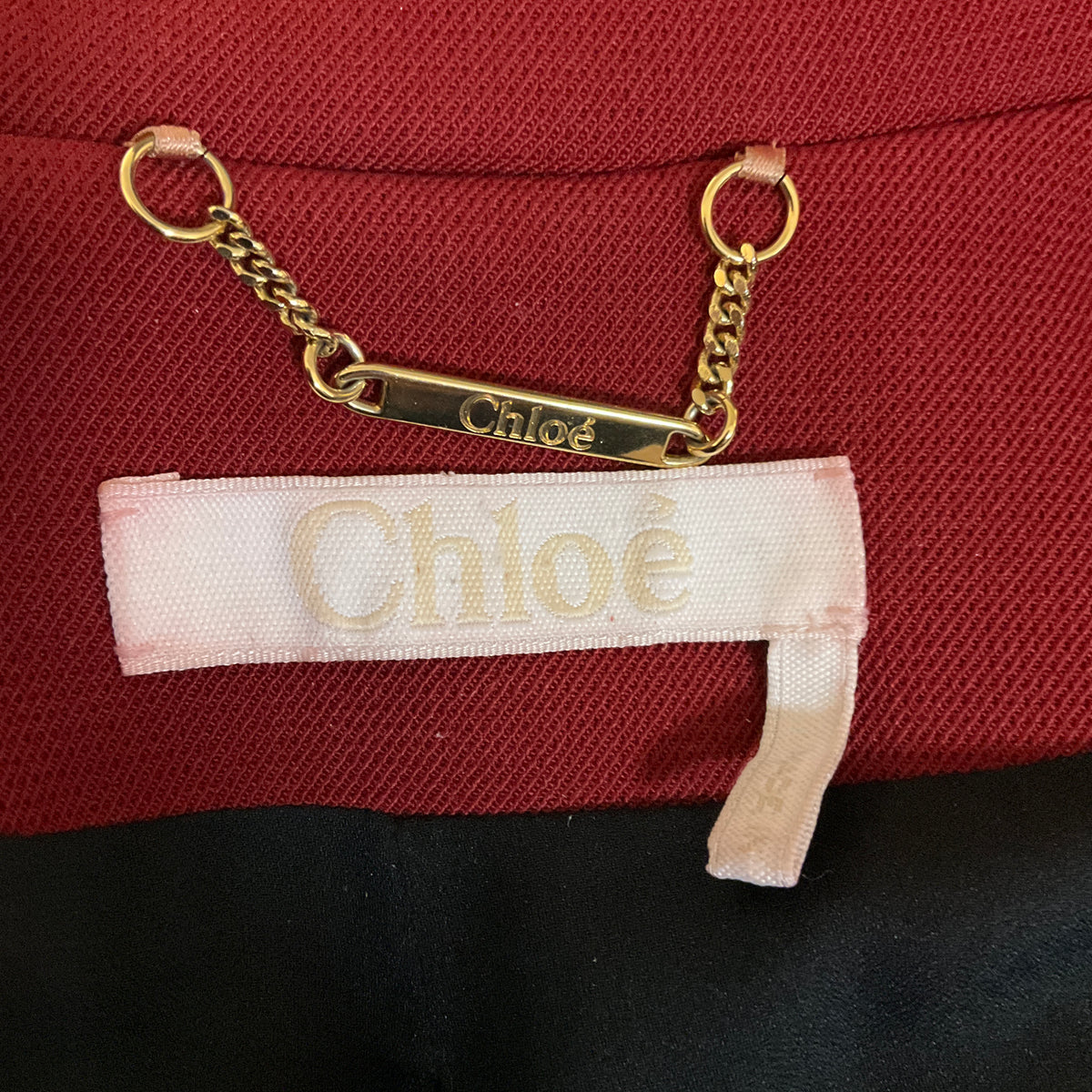 Chloe Past Red Wool Jacket with Gold Snap Buttons