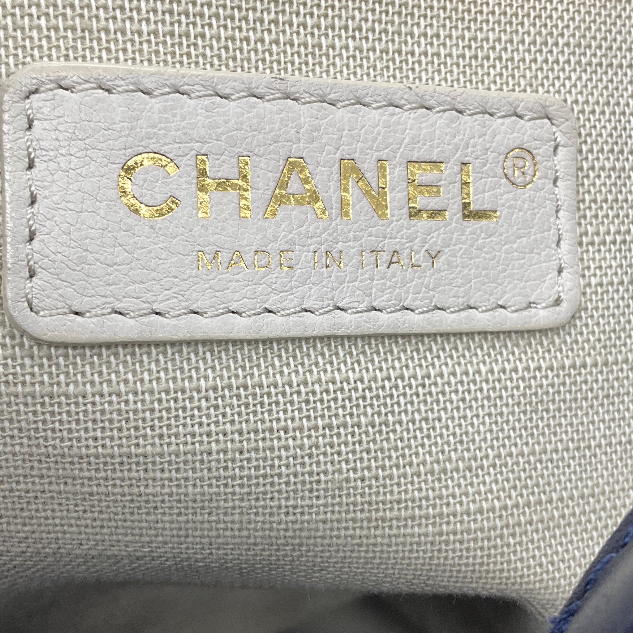 Chanel Navy Blue Canvas Medium Deauville Shopper Tote Handbag