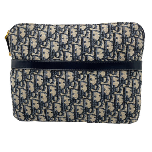 Christian Blue Dior Oblique Jacquard DiorTravel Travel Clutch Bag
