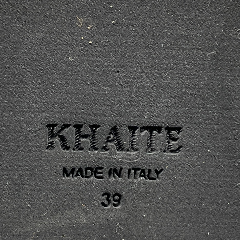 Khaite Black Conley Lace Up Leather Combat Boots