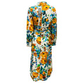 Load image into Gallery viewer, Lela Rose Ivory Multi Floral Printed Ruched Cotton Shirt Dress
