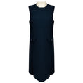 Load image into Gallery viewer, Prada Navy Blue Sleeveless Wool Midi Dress with Pockets and Pleated Detail
