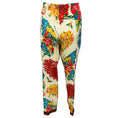 Load image into Gallery viewer, Gucci Ivory Multi Floral Silk Pants with Web Stripe
