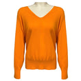 Load image into Gallery viewer, Akris Orange Long Sleeved V-Neck Cashmere Knit Sweater
