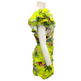 Load image into Gallery viewer, Oscar de la Renta Neon Yellow Multi Spring 2024 Off Shoulder Ruffle Mini Dress
