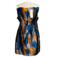 Load image into Gallery viewer, Marni Orange / Blue / Black Multi Sleeveless Feather Print Dress

