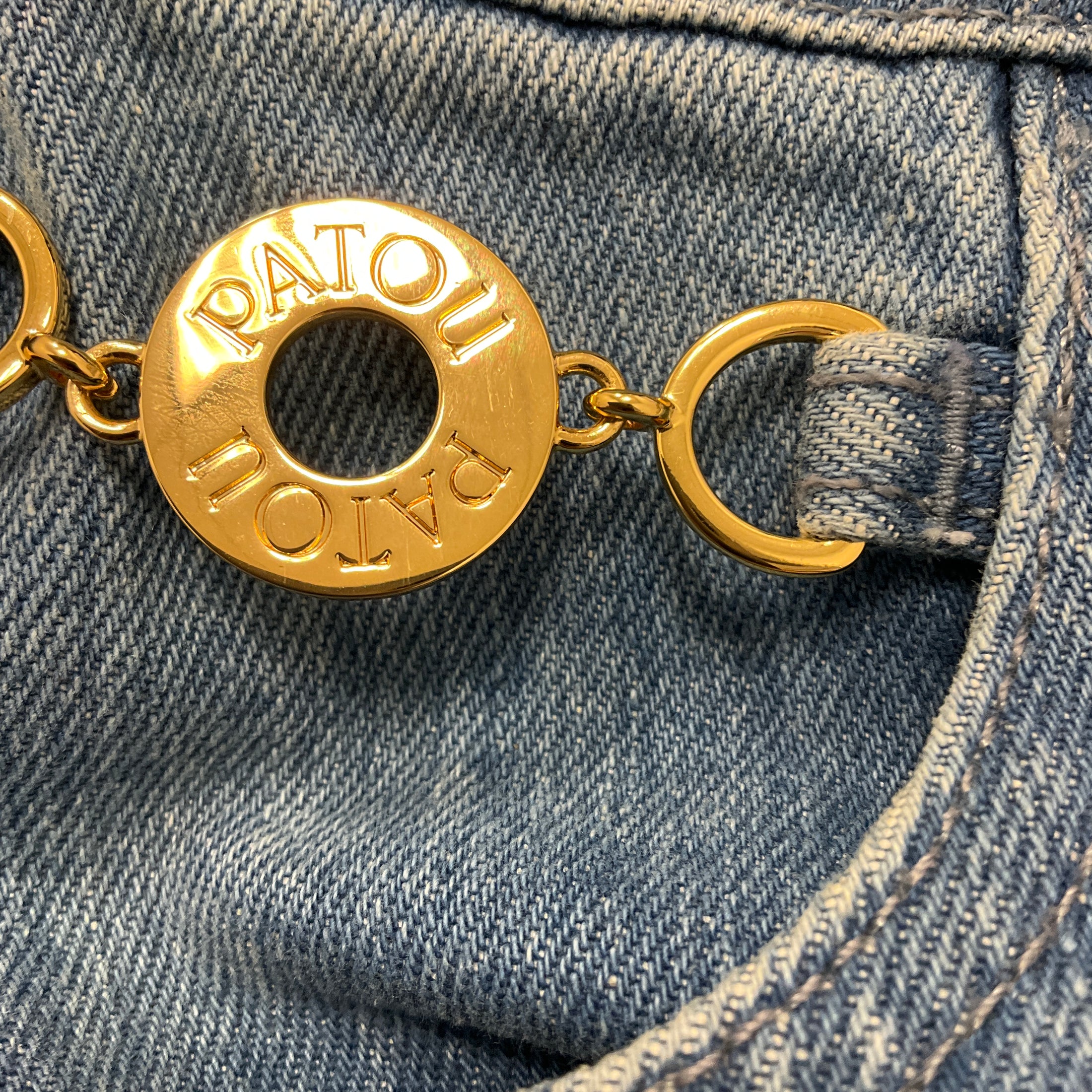 Patou Light Blue Cotton Flare Fit Jeans