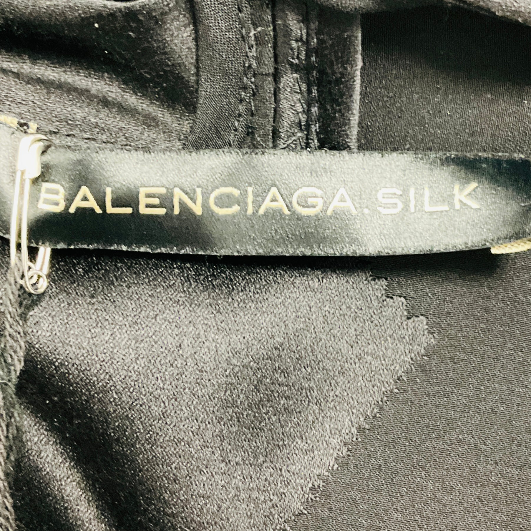 Balenciaga Black Geometric Silk Jacquard Cocktail Dress
