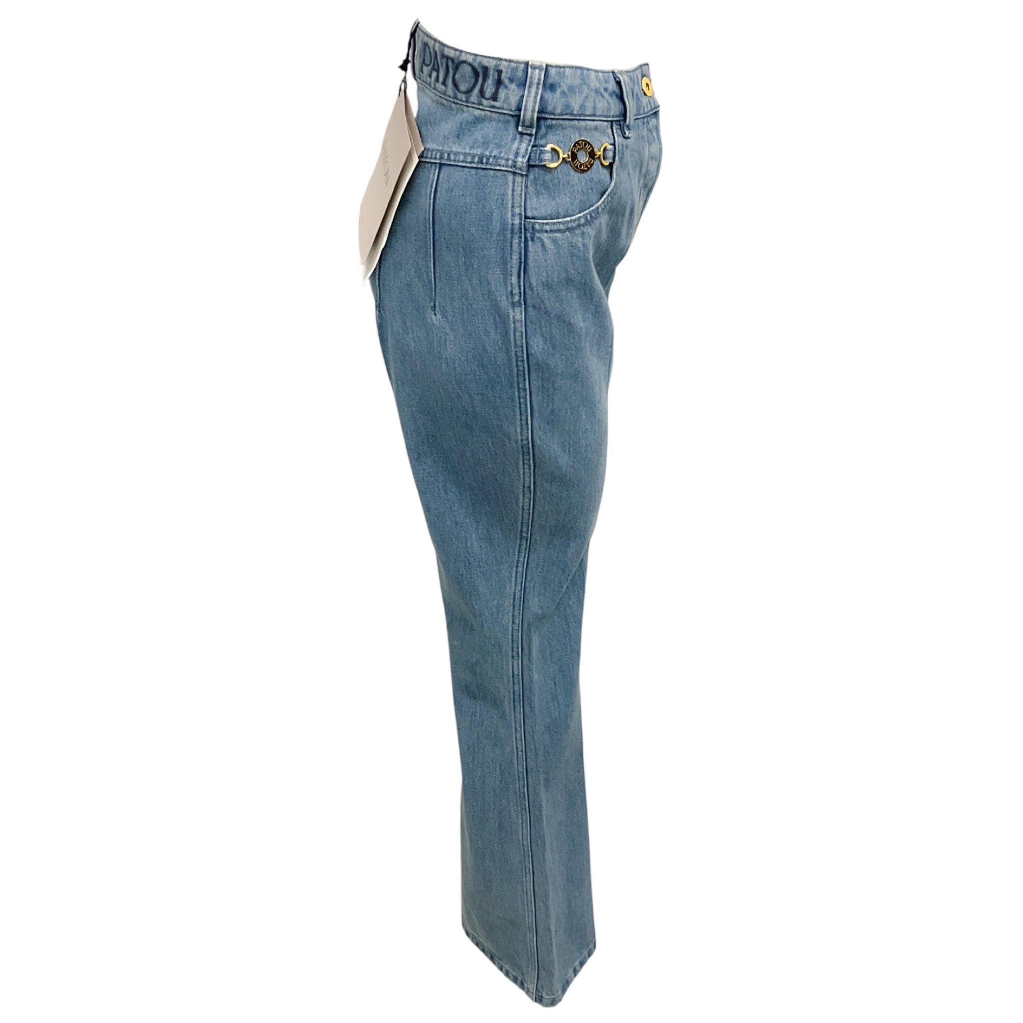 Patou Light Blue Cotton Flare Fit Jeans