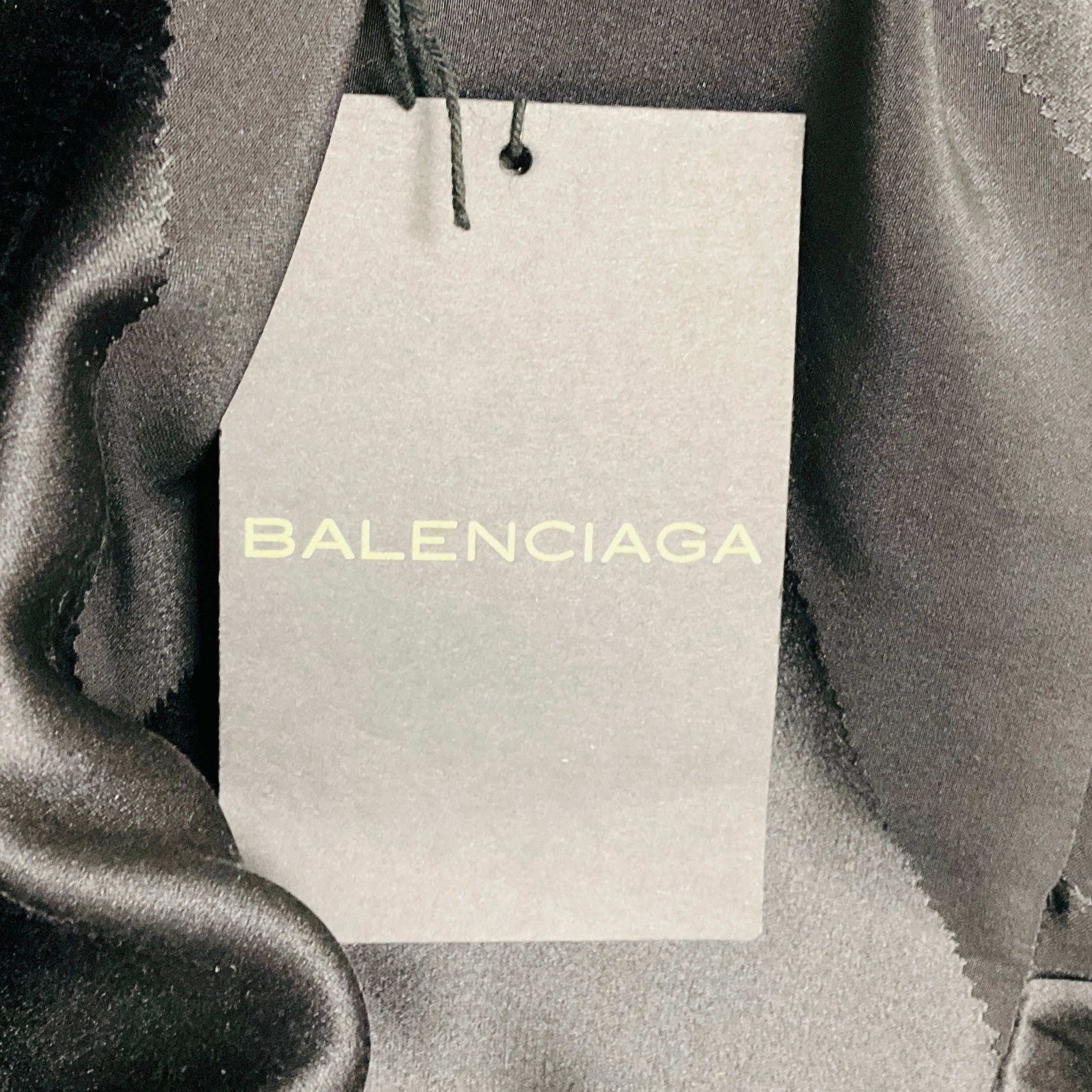 Balenciaga Black Geometric Silk Jacquard Cocktail Dress